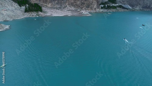 The Beautiful Blue Water Of Abbottabad Lake.Aerial drone view photo