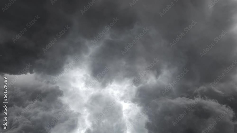 dark storm clouds and lightning bolts in dark sky. dark storm clouds and lightning bolts in dark sky.