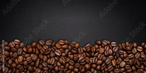 Vintage cafe vibes. Close up of fresh coffee beans on wooden table. Rich and roasted. Morning delight. Antique on weathered wood © Thares2020