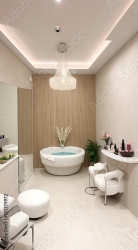modern spa salon interior with sofa  modern spa salon  close-up of spa salon interior  massage salon interior