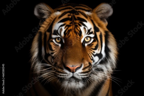 Tiger face on black background © Оксана Олейник