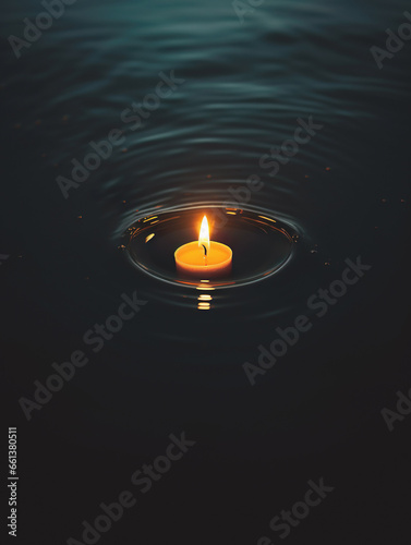 Dark waters with the magical ambiance of candlelight, perfect for meditation, reflection, and peace.