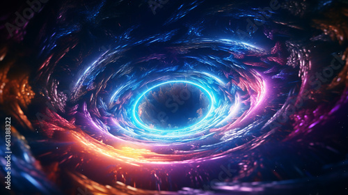 a fairy-tale galaxy in space is spinning into a spiral. ai generative