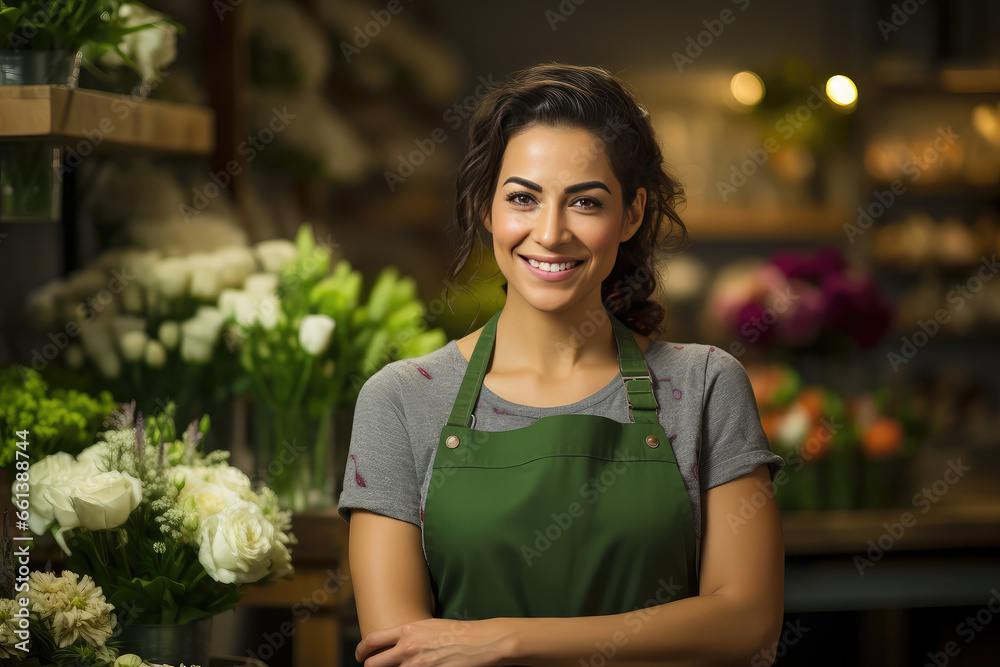 Young Female Flower Shop Owner Small Business Woman