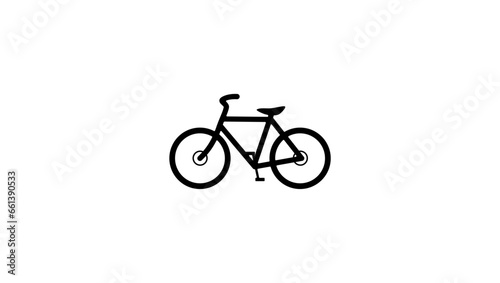 bicycle sign, black isolated silhouette