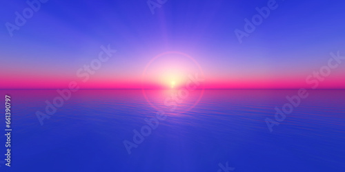 sunset horizon at sea illustration