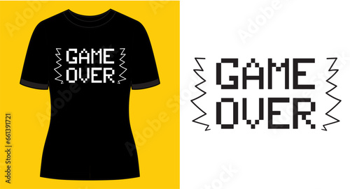 Vector joysticks game pad illustrations with slogan never say game over, for t-shirt game,posters and other uses.