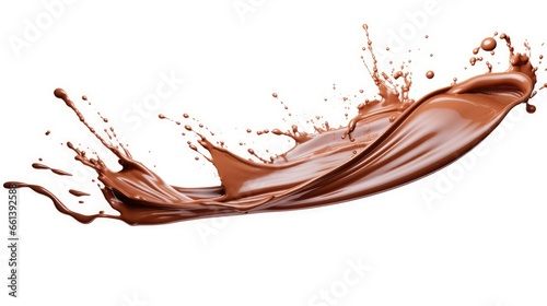 Chocolate splash on white background, AI generated Image © musa