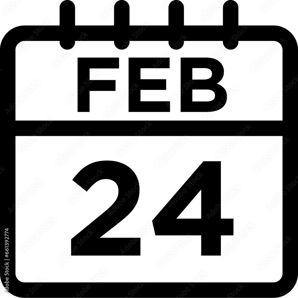 02-February - 24 Line Black Icon pictogram symbol visual illustration 02-February - 24 Line Black Icon pictogram symbol visual illustration
