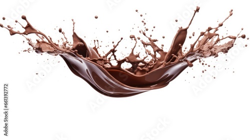 Chocolate splash on white background, AI generated Image