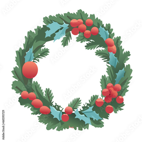 Christmas holly wreath
