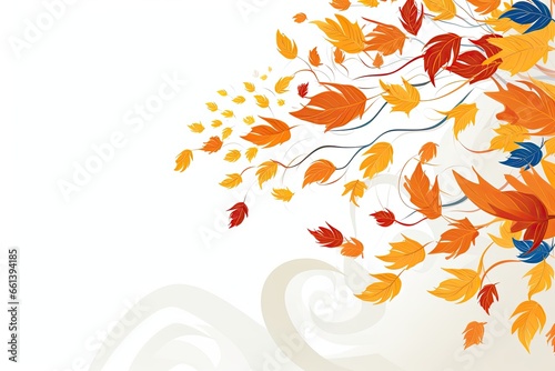 Whimsical Waves of Autumn  Nature s Elegance Dancing in Colorful Rhythms and Patterns. Generative AI