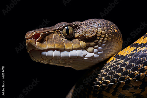 Python snake on black background