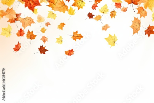 Wallpaper Mural Floating Autumn Leaves: A Serene Dance of Seasonal Hues and Delicate Patterns. Generative AI Torontodigital.ca