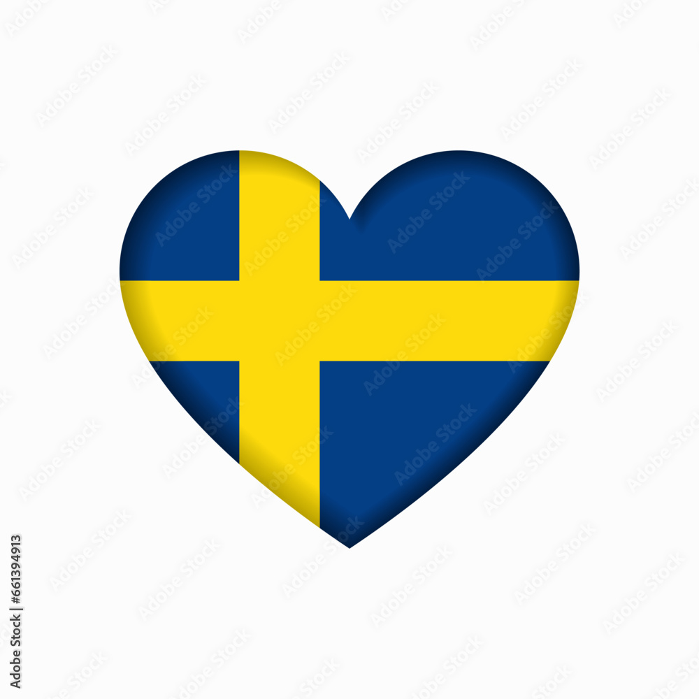 Swedish flag heart-shaped sign. Vector illustration. Swedish flag heart-shaped sign. Vector illustration.