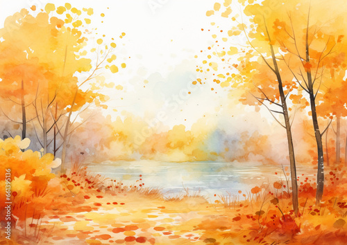 Water color autumn background