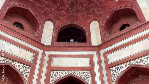 Close up view of Humayun's Tomb Taj Mahal Delhi India photo