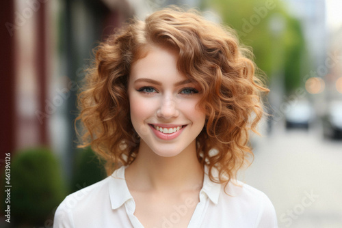 Young beautiful redhead woman.
