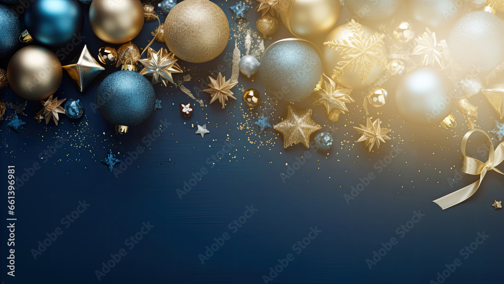 Christmas background with christmas baubles, gifts decoration - Xmas theme Christmas background with christmas baubles, gifts decoration - Xmas theme