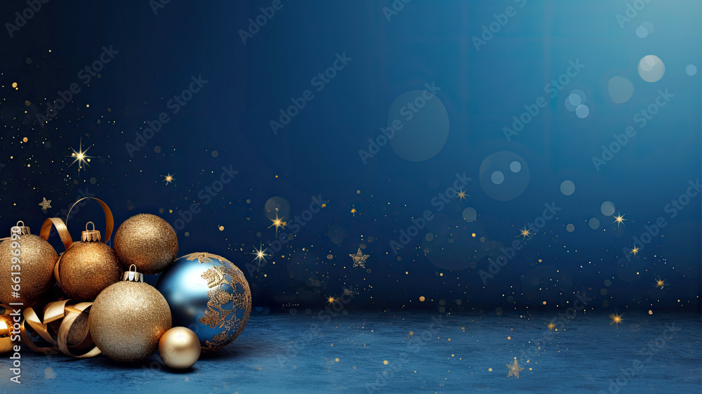 Fototapeta premium Christmas background with christmas baubles, gifts decoration - Xmas theme