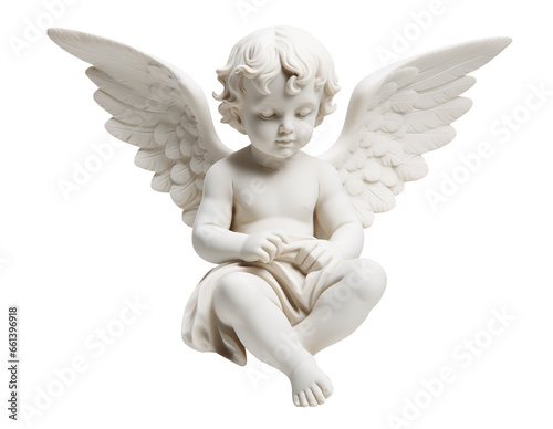Stampa su tela Isolated baby angel statue