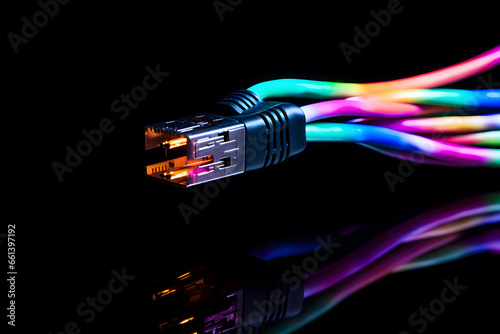 A Spectrum of Hues in Fiber Optic Cable's Photo