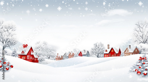 christmas, winter, snow, house, landscape, tree, holiday, xmas, illustration, vector, season, night, 