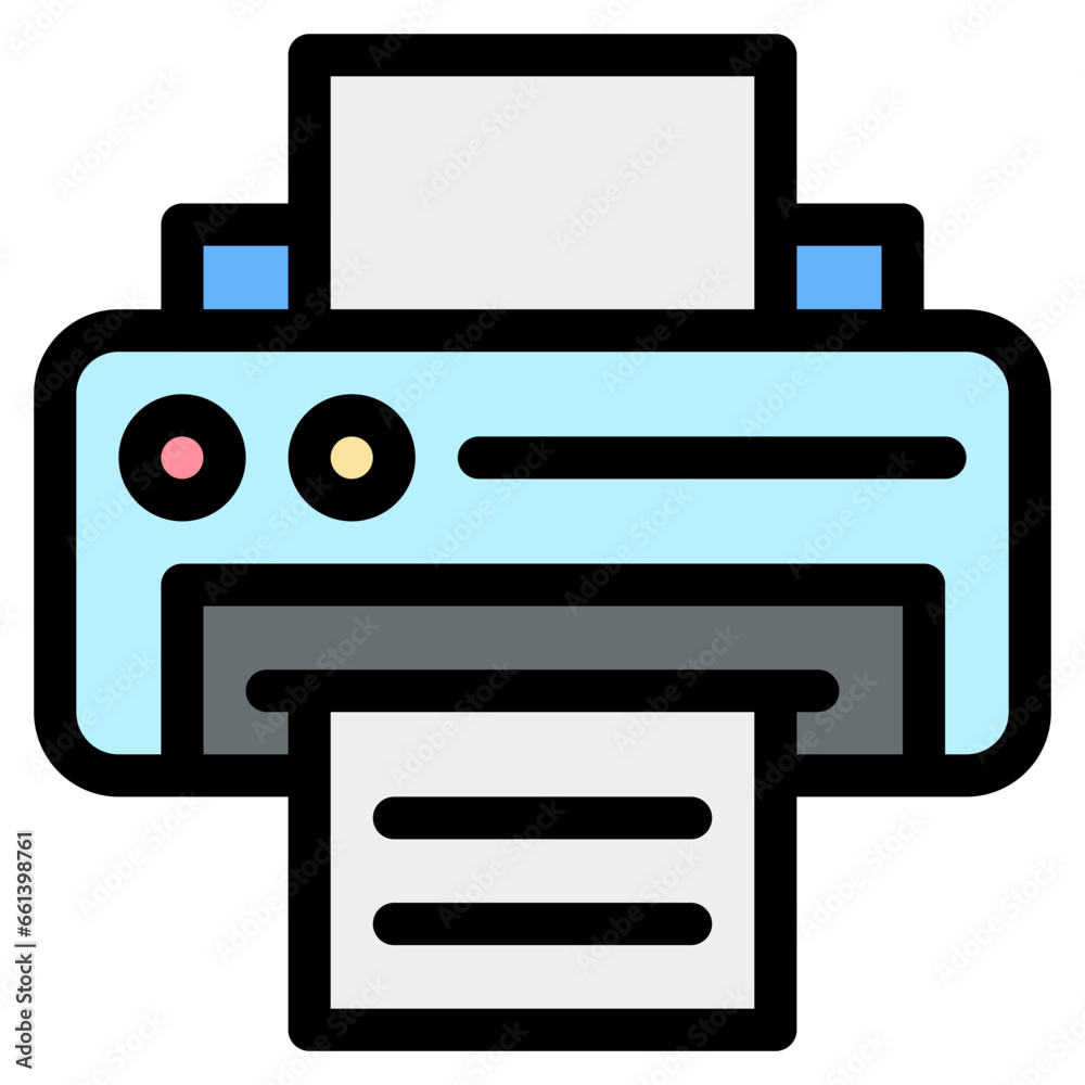 Vector Icon Printer, Electronics, Technology, Printing, Paper