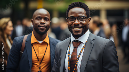 Capture the spirit of networking at your conference with a photo of professionals mingling and exchanging ideas. Ensure ample space for branding or networking event details.