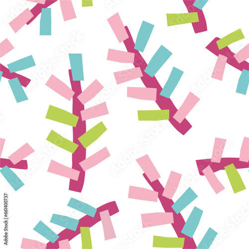 Vector seamless pattern with fir branches. Bright Christmas pattern.