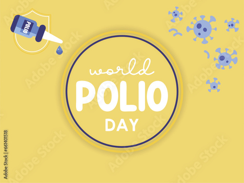 Yellow Color Background World Polio Day Typography
