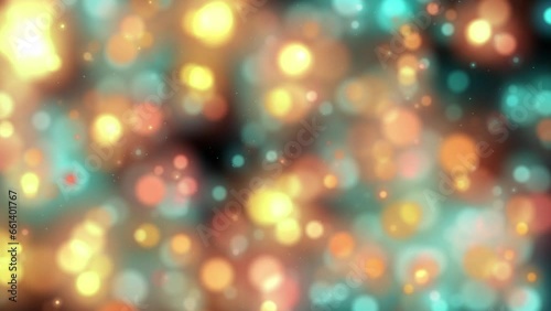 Floating Particles on black Background. Glittering Particles With Bokeh