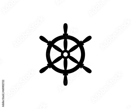 Ship steering wheel icon. Boat steering wheel vector design and illustration.
