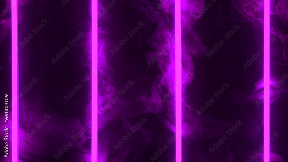 Obraz premium Colored neon light with smoke