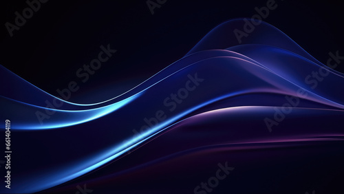 Abstract Motion: Blue Wave Pattern with Flowing Smoke