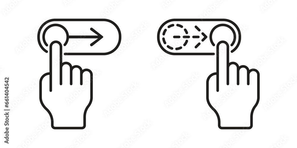 Toggle icon vector illustration. Swipe right on isolated background. On-off sign concept. Toggle icon vector illustration. Swipe right on isolated background. On-off sign concept.