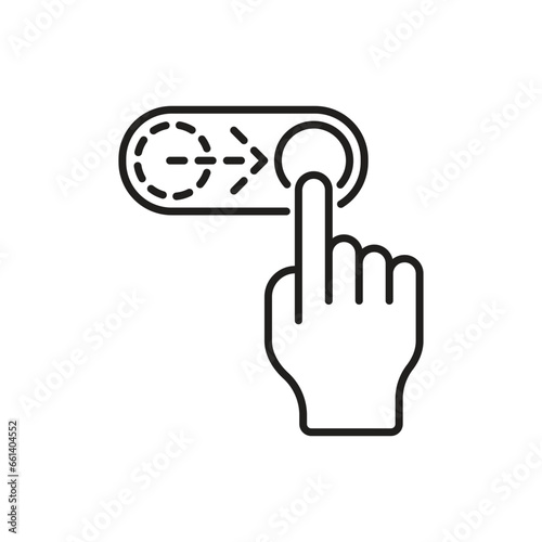 Toggle icon vector illustration. Swipe right on isolated background. On-off sign concept.