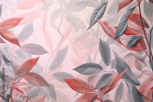 Floral green red pastel pattern background print © nnattalli