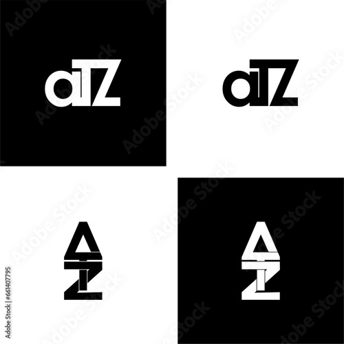 atz lettering initial monogram logo design set photo