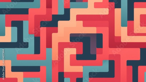Abstract maze background, AI generated Image