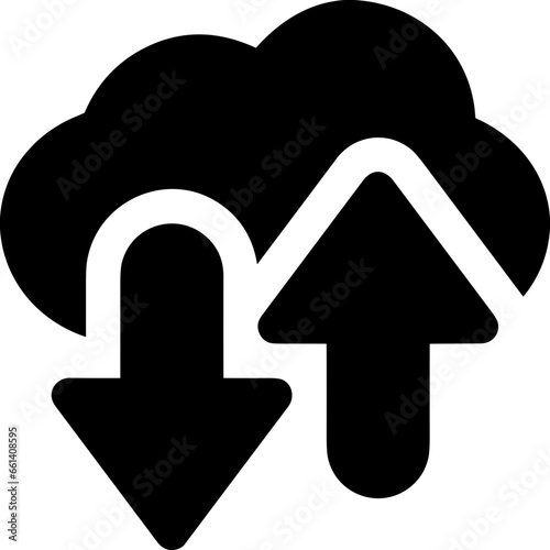 Cloud storage icon symbol vector image. Illustration of the database server hosting cloud system digital design image