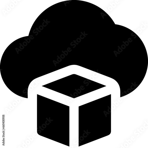 Cloud storage icon symbol vector image. Illustration of the database server hosting cloud system digital design image
