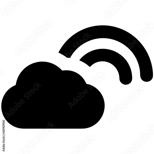 Cloud storage icon symbol vector image. Illustration of the database server hosting cloud system digital design image