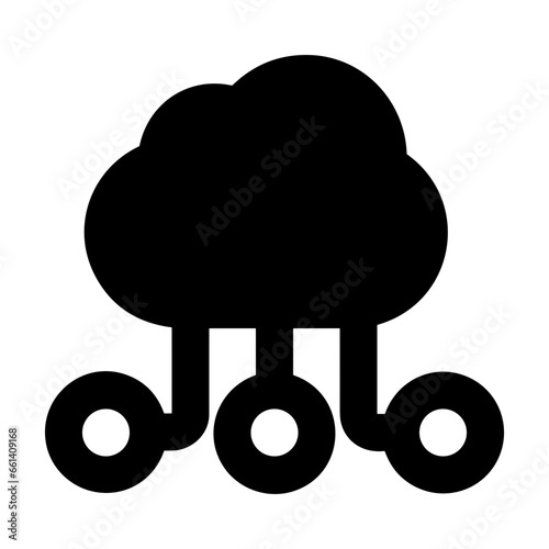 Cloud storage icon symbol vector image. Illustration of the database server hosting cloud system digital design image