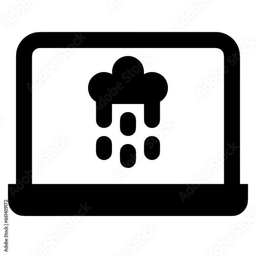 Cloud storage icon symbol vector image. Illustration of the database server hosting cloud system digital design image