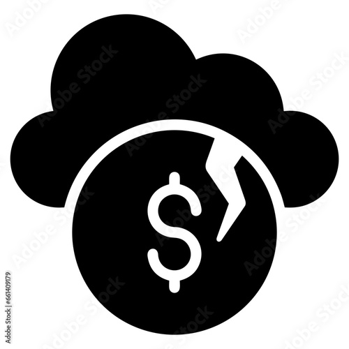 Cloud storage icon symbol vector image. Illustration of the database server hosting cloud system digital design image