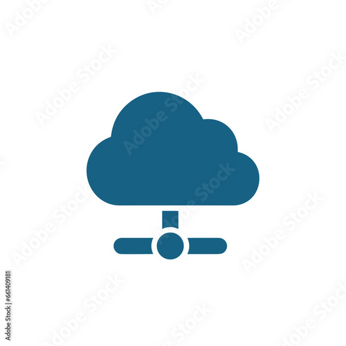 Cloud storage icon symbol vector image. Illustration of the database server hosting cloud system digital design image