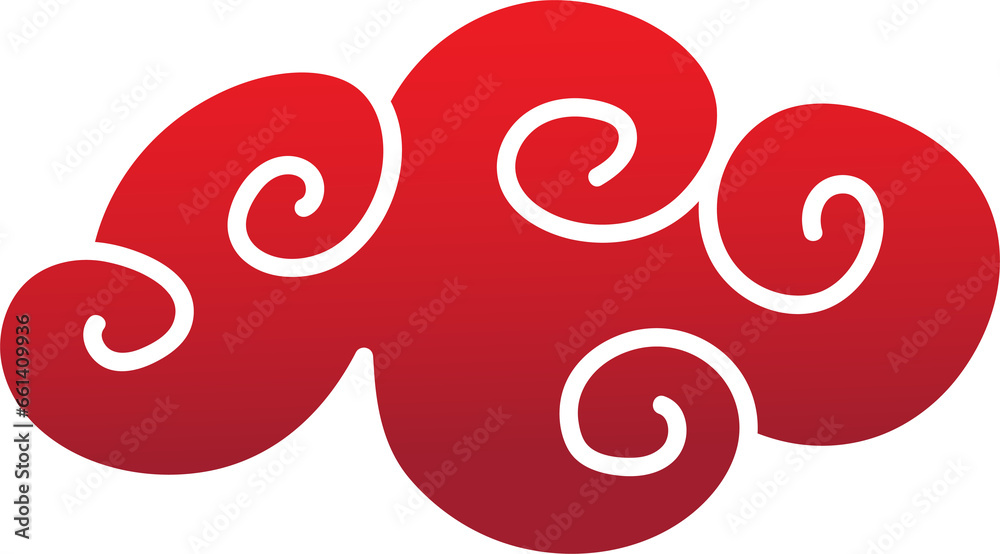 red chinese cloud oriental style element design red chinese cloud oriental style element design