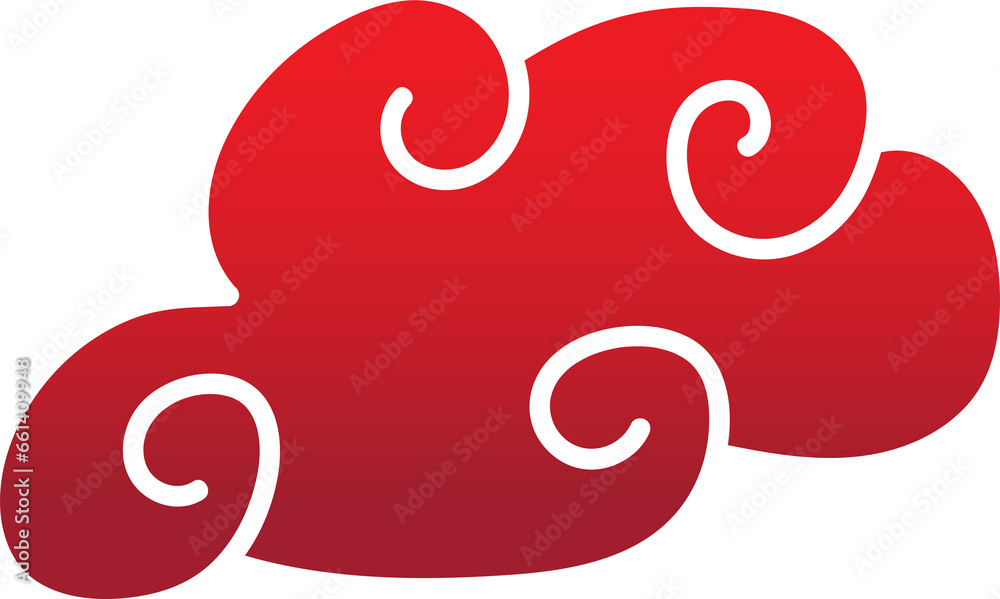 Fototapeta premium red chinese cloud oriental style element design