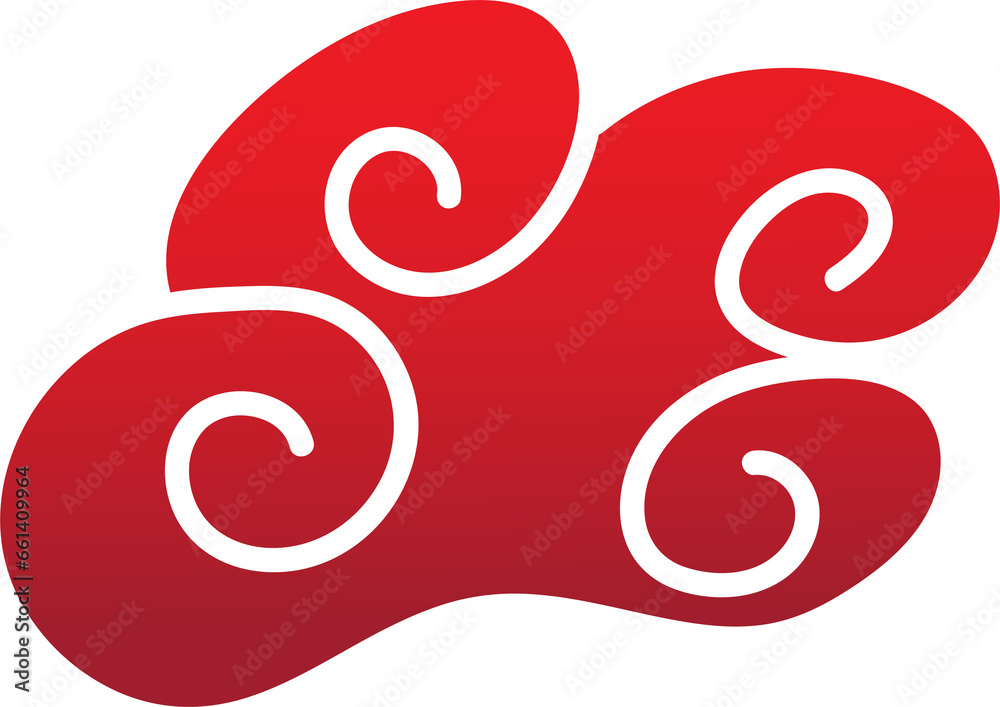 red chinese cloud oriental style element design red chinese cloud oriental style element design